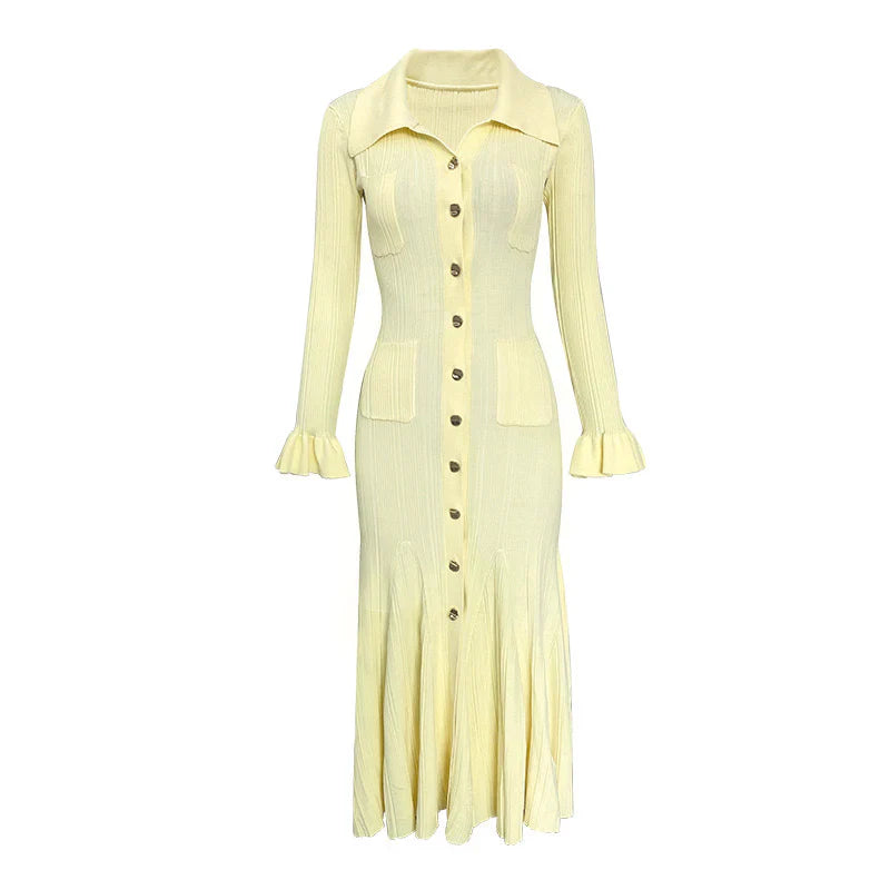 Self - long sleeve knit dress