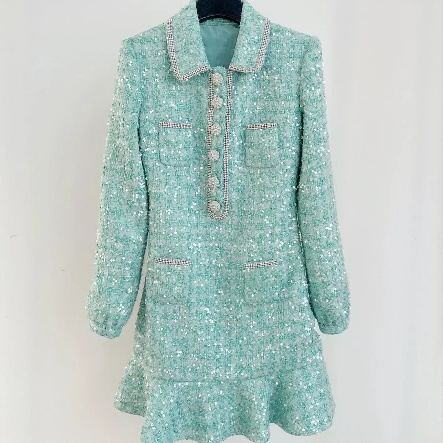 Sequin baby doll dress