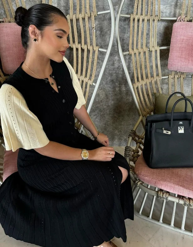 Sandro - knitted black dress