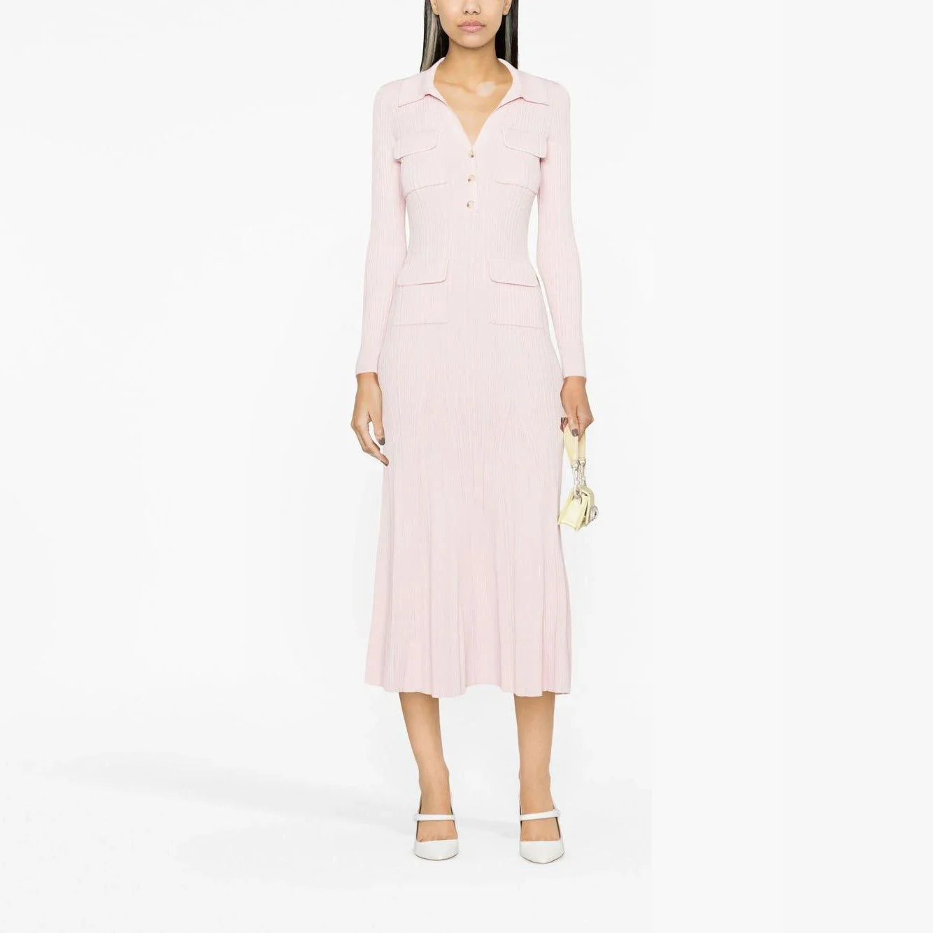 Self - pink knit dress