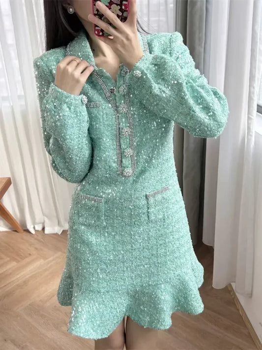 Sequin baby doll dress